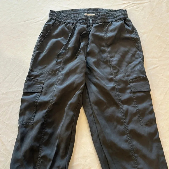 Margaret O'Leary pull on cargo joggers pants 100% Tincel gray‎ XS EUC - Picture 2 of 5